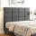 Artiss Queen Bed Headboard Linen Fabric Charcoal Grid Tufted 8cm High Density Foam Steel Legs 153x120cm