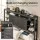 Artiss King Single Storage Bedhead with Integrated Charging Station Black MDF Metal Hidden Storage Compartment