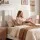 Artiss VELA Double Linen Bed Head 137cm Beige Upholstered Vertical Stripe Art Deco High Density Foam