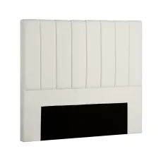 Artiss VELA Double Linen Bed Head 137cm Beige Upholstered Vertical Stripe Art Deco High Density Foam