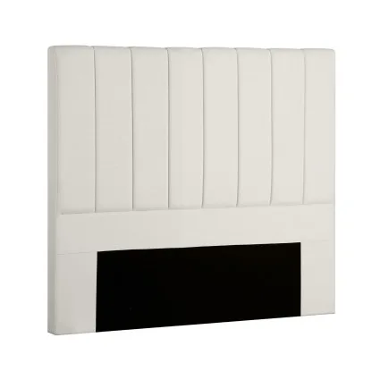 Artiss VELA Double Linen Bed Head 137cm Beige Upholstered Vertical Stripe Art Deco High Density Foam