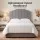Artiss Velvet Bed Head Double Headboard 138cm W x 120cm H Grey Upholstered Vertical Stripe 8cm Foam Comfort