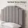 Artiss Velvet Bed Head Double Headboard 138cm W x 120cm H Grey Upholstered Vertical Stripe 8cm Foam Comfort