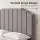 Artiss Vela Velvet Bed Headboard King 183cm Grey Velvet Upholstered 8cm Foam Solid Timber Frame Breathable Back