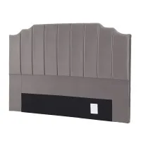 Artiss Vela Velvet Bed Headboard King 183cm Grey Velvet Upholstered 8cm Foam Solid Timber Frame Breathable Back