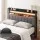 Artiss Double Upholstered Headboard with Storage Charging Station SAA 16-Colour RGB LED Black Dark Grey
