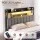 Artiss Double Upholstered Headboard with Storage Charging Station SAA 16-Colour RGB LED Black Dark Grey