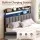 Artiss Double Upholstered Headboard with Storage Charging Station SAA 16-Colour RGB LED Black Dark Grey
