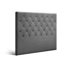 Artiss King Single Bed Headboard - CAPPI Grey, Faux Linen Fabric, Button-Tufted, High-Density Foam Padding