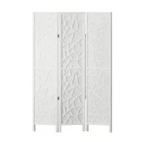 Artiss 3-Panel Room Divider Screen - 122x170cm Clover White | Eco-Friendly, Portable, Foldable & Durable Design