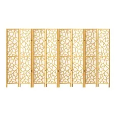 Artiss 8 Panel Room Divider Screen 325x170cm Clover Natural - Pine Wood & Non-Woven Fabric, Eco-Friendly, Foldable
