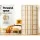 Artiss 3 Panel Room Divider Screen 132x179cm - Natural Pine & Fabric, Eco-Friendly, Portable & Foldable Design