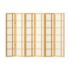 Artiss 6-Panel Room Divider Screen, Natural Pine Wood, 265x179cm, Foldable & Eco-Friendly, with 1-Year Warranty