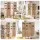 Artiss 4 Panel Folding Room Divider with 12 Rotatable Photo Frames Natural Solid Wood Privacy Screen Partition