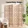Artiss 4 Panel Room Divider 170cm Natural Wooden Folding Privacy Screen with Geometric Lattice