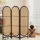 Artiss 3 Panel Room Divider Screen 151x180cm - Paulownia Wood & Rattan, Foldable Privacy Screen for Home & Office