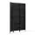 Artiss 3 Panel Room Divider 123x170cm, Woven Black, Eco-friendly Pine Wood, Foldable, Waterproof, Elegant Design