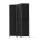 Artiss 3 Panel Room Divider 123x170cm, Woven Black, Eco-friendly Pine Wood, Foldable, Waterproof, Elegant Design