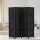 Artiss 4-Panel Room Divider, 163x170cm, Woven Black, Poplar Wood & Rolled Paper, Foldable, Water & Fade Resistant