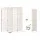 Artiss 4 Panel Room Divider Screen 163x170cm - White Woven Rattan Look, Poplar Wood, Foldable, Eco-Friendly Design