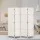 Artiss 4 Panel Room Divider Screen 163x170cm - White Woven Rattan Look, Poplar Wood, Foldable, Eco-Friendly Design