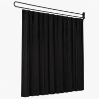 Artiss Wall Mounted Room Divider Curtain 220cm Black Space-Saving Partition