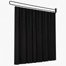 Artiss Wall Mounted Room Divider Curtain 220cm Black Space-Saving Partition