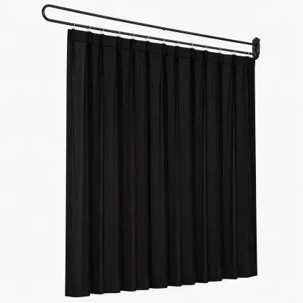 Artiss Wall Mounted Room Divider Curtain 220cm Black Space-Saving Partition
