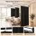 Artiss Wall Mounted Room Divider Curtain 220cm Black Space-Saving Partition
