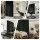 Artiss Black Ceiling Mounted Room Divider with Bendable Track and 99% Blackout Curtain 254cm x 213cm