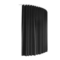 Artiss Black Ceiling Mounted Room Divider with Bendable Track and 99% Blackout Curtain 254cm x 213cm