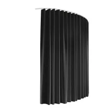 Artiss Black Ceiling Mounted Room Divider with Bendable Track and 99% Blackout Curtain 254cm x 213cm