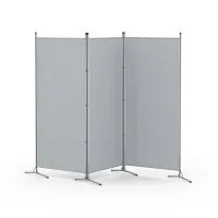 Artiss 3 Panel Room Divider, 260x180cm, Grey Fabric - Foldable, Lightweight, Adjustable with Metal Tube Frame