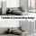 Artiss 3 Panel Room Divider, 260x180cm, Grey Fabric - Foldable, Lightweight, Adjustable with Metal Tube Frame