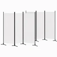 Artiss 3 Panel Room Divider Set of 2 Folding Fabric Privacy Screens with Washable Panels 260cm x 180cm White