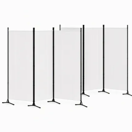 Artiss 3 Panel Room Divider Set of 2 Folding Fabric Privacy Screens with Washable Panels 260cm x 180cm White