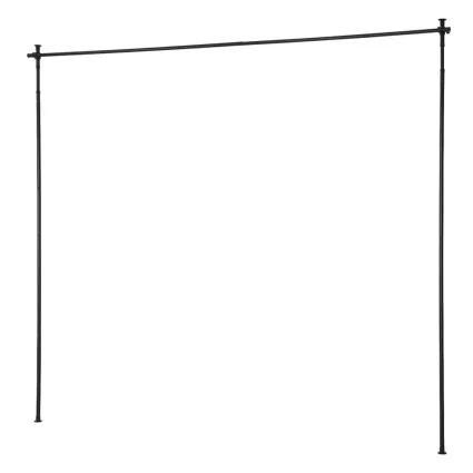 Artiss Adjustable Room Divider Curtain Rod Black – Extendable 82-314cm, Heavy-Duty Metal, Anti-Slip Base, Easy Install