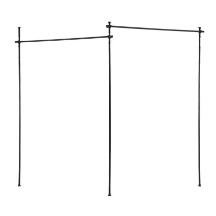 Artiss Adjustable Room Divider Curtain Rod - Extendable Black Metal, 82-314cm Height, 74-355cm Width, 15KG Capacity