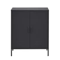 Artiss SWEETHEART Charcoal Metal Buffet Sideboard 80x40x101.5cm Cold Rolled Steel Locker with Adjustable Shelves