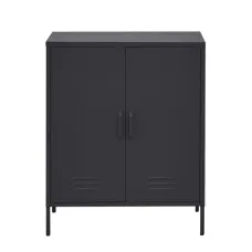 Artiss SWEETHEART Charcoal Metal Buffet Sideboard 80x40x101.5cm Cold Rolled Steel Locker with Adjustable Shelves
