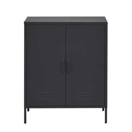 Artiss SWEETHEART Charcoal Metal Buffet Sideboard 80x40x101.5cm Cold Rolled Steel Locker with Adjustable Shelves