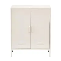 ArtissIn Buffet Sideboard Metal Cabinet, Cold Rolled Steel, White, 80x40x101.5cm, Stylish Storage Solution Australia