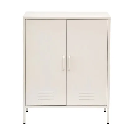 ArtissIn Buffet Sideboard Metal Cabinet, Cold Rolled Steel, White, 80x40x101.5cm, Stylish Storage Solution Australia