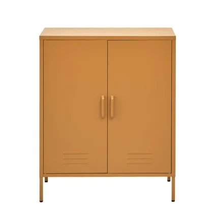 ArtissIn Artiss Buffet Sideboard Metal Cabinet, Yellow, 80x40x101.5cm - Modern Storage Solution, Versatile Design