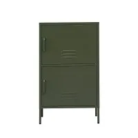 ArtissIn Buffet Sideboard Metal Cabinet - Double Green, 60x40x101.5cm, Modern Storage Solution with Adjustable Shelves