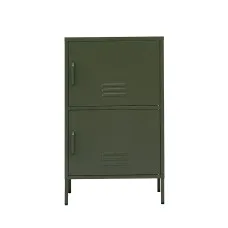 ArtissIn Buffet Sideboard Metal Cabinet - Double Green, 60x40x101.5cm, Modern Storage Solution with Adjustable Shelves