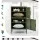 ArtissIn Buffet Sideboard Metal Cabinet - Double Green, 60x40x101.5cm, Modern Storage Solution with Adjustable Shelves