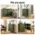Artiss Set of 2 Green Metal Buffet Sideboard Cabinets 2 Doors Adjustable Shelves Cable Hole Steel Finish