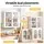Artiss Buffet Cabinet Sideboards 60cm Glass Display Storage White 10kg Per Shelf 2 Pack