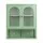 Artiss 60cm Wall Mounted Buffet Cabinet Fluted Glass Display Storage Adjustable Shelf Sage Green French Style